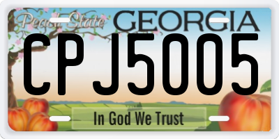 GA license plate CPJ5005