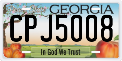 GA license plate CPJ5008
