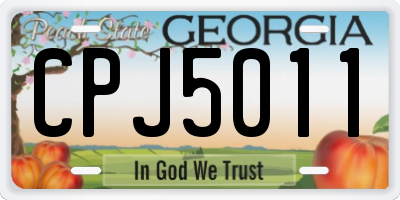 GA license plate CPJ5011
