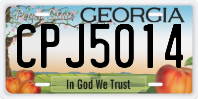 GA license plate CPJ5014