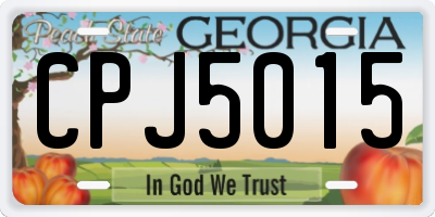 GA license plate CPJ5015
