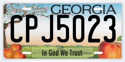 GA license plate CPJ5023