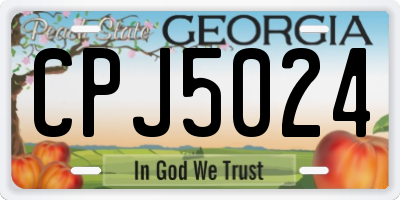 GA license plate CPJ5024