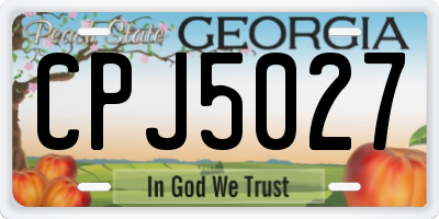 GA license plate CPJ5027