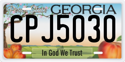 GA license plate CPJ5030