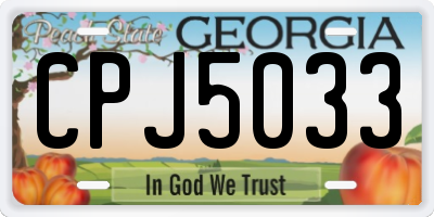 GA license plate CPJ5033