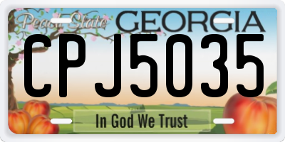 GA license plate CPJ5035