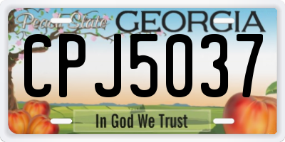 GA license plate CPJ5037