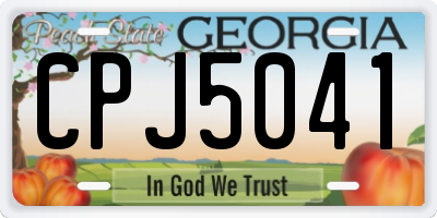 GA license plate CPJ5041