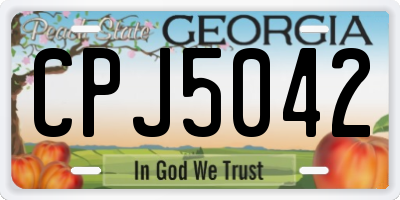 GA license plate CPJ5042