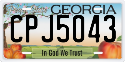 GA license plate CPJ5043