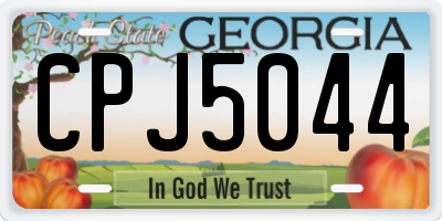 GA license plate CPJ5044