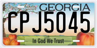 GA license plate CPJ5045
