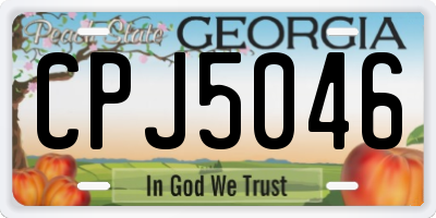 GA license plate CPJ5046