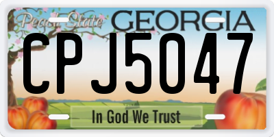 GA license plate CPJ5047