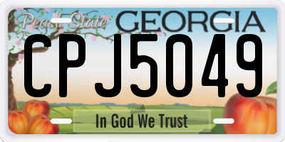 GA license plate CPJ5049