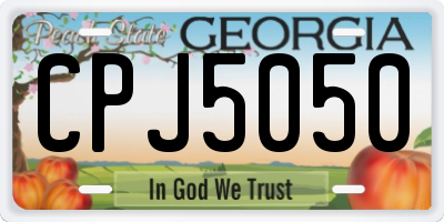 GA license plate CPJ5050