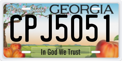GA license plate CPJ5051
