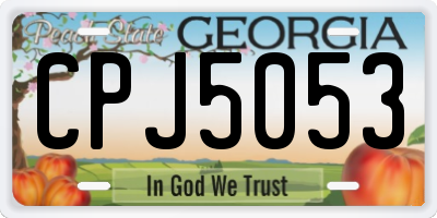 GA license plate CPJ5053