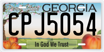 GA license plate CPJ5054