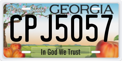 GA license plate CPJ5057