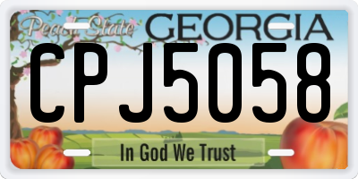 GA license plate CPJ5058