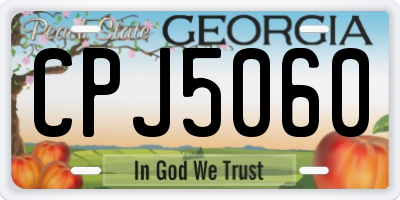 GA license plate CPJ5060