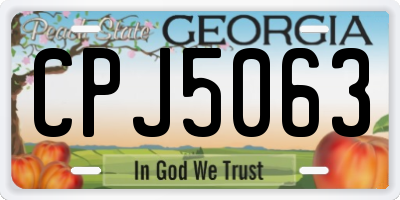 GA license plate CPJ5063