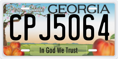 GA license plate CPJ5064