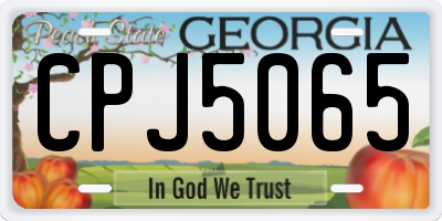 GA license plate CPJ5065