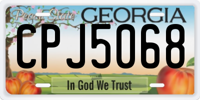 GA license plate CPJ5068