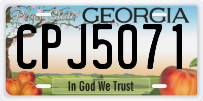 GA license plate CPJ5071