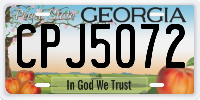 GA license plate CPJ5072