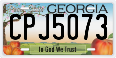 GA license plate CPJ5073