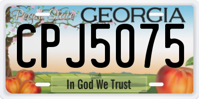 GA license plate CPJ5075