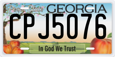 GA license plate CPJ5076