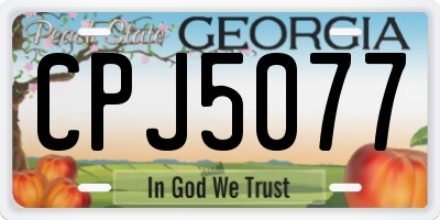 GA license plate CPJ5077