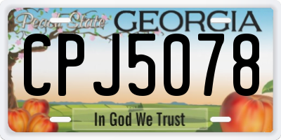 GA license plate CPJ5078