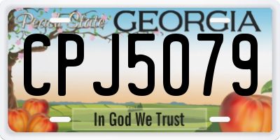 GA license plate CPJ5079