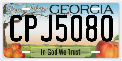 GA license plate CPJ5080