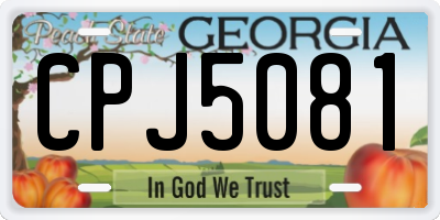 GA license plate CPJ5081