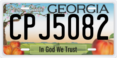 GA license plate CPJ5082