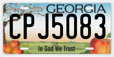 GA license plate CPJ5083