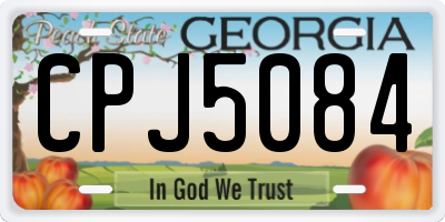 GA license plate CPJ5084