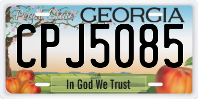 GA license plate CPJ5085