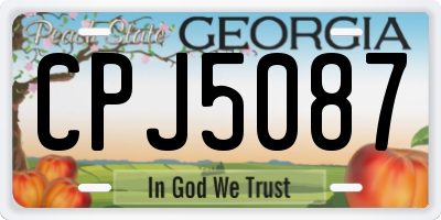 GA license plate CPJ5087