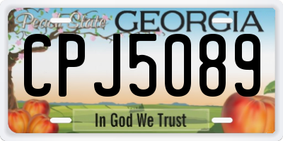 GA license plate CPJ5089