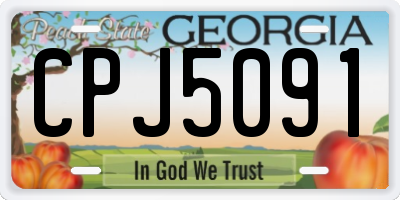 GA license plate CPJ5091