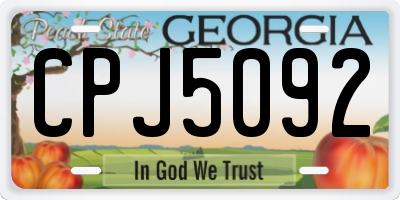 GA license plate CPJ5092