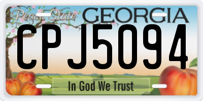 GA license plate CPJ5094